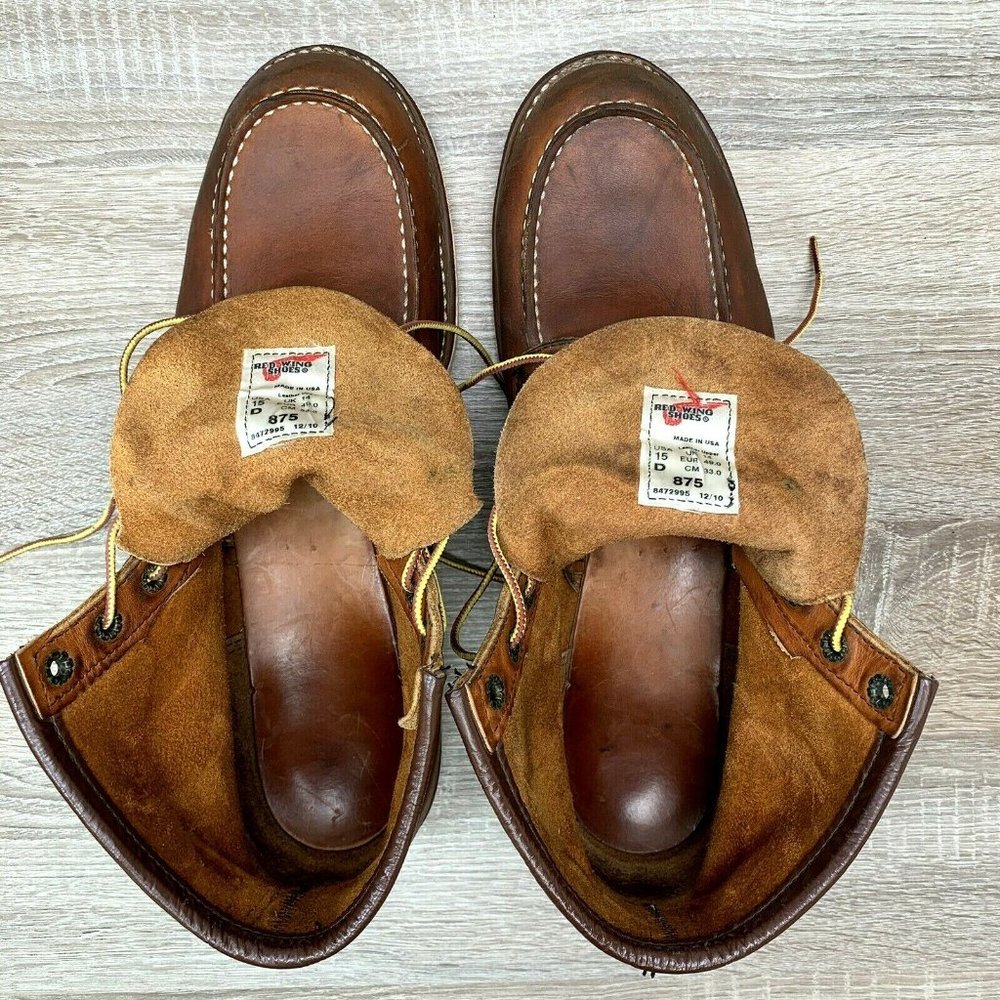 Red Wing Men's 875 Classic Moc Toe Work Boot Oro-Legacy Brown Leather Size 15 D - Picture 7 of 12